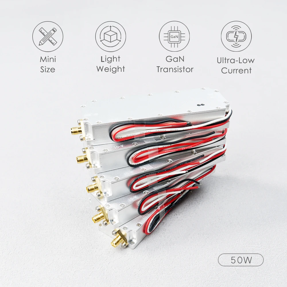 50W moduł RF GaN LORA wzmacniacz mocy wzmacniacz niskiej częstotliwości 100-150M 110-160M 120-190M 230-300M 300-360M 330-390M 410-490MHz