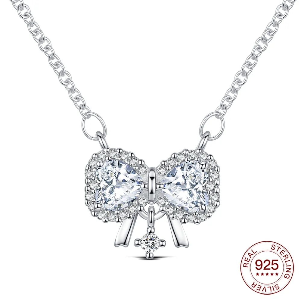 Women's 925 Sterling Silver Heart & Moon Necklace