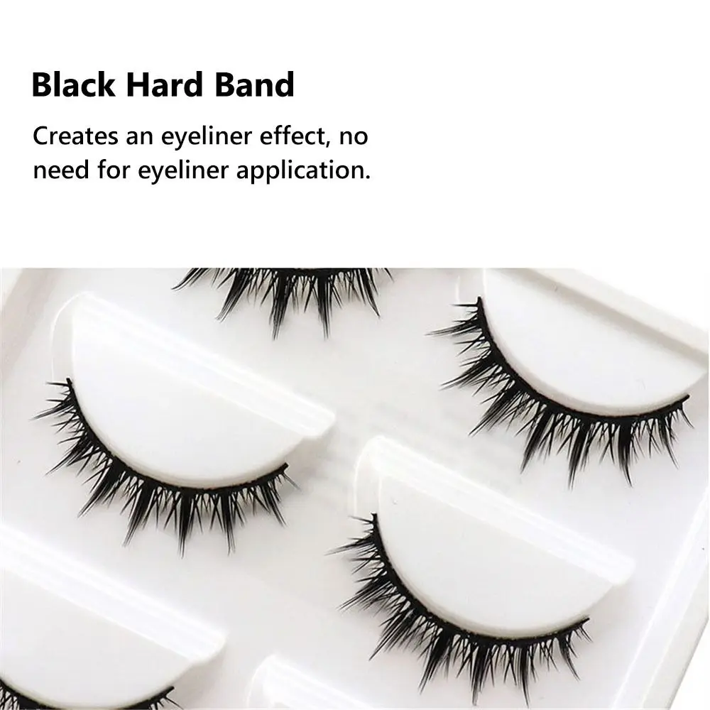 5 Pairs Natural Look Manga Lashes Wispy Fluffy Spiky False Eyelashes Look Like Individual Cluster 3D Volume Eyelashes