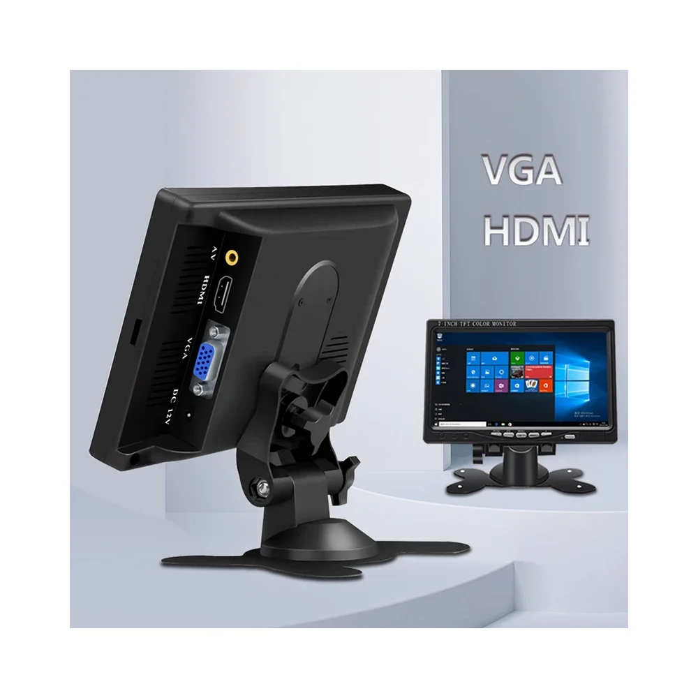 2026 Factory Direct 7 Inch Portable Monitor Cost-Effective Multifunctional HD VGA AV Inputs IPS TFT TN Panels For Gaming Busines