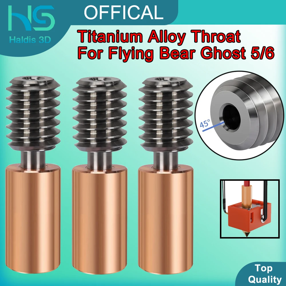 Titanium Alloy Throat For Flying Bear Ghost 5/6 All Metal Hetend Throat For Flyingbear Heatbreak 3D Printer Parts Bi-Metal