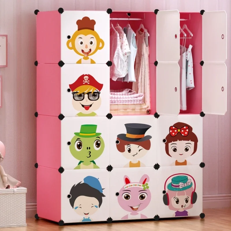 

Cheap Bedrooms Wardrobes Folding Closet Small Clothes Cabinet Plastic Kids Wardrobe Baby Storage Locker Portable Cupboard Home