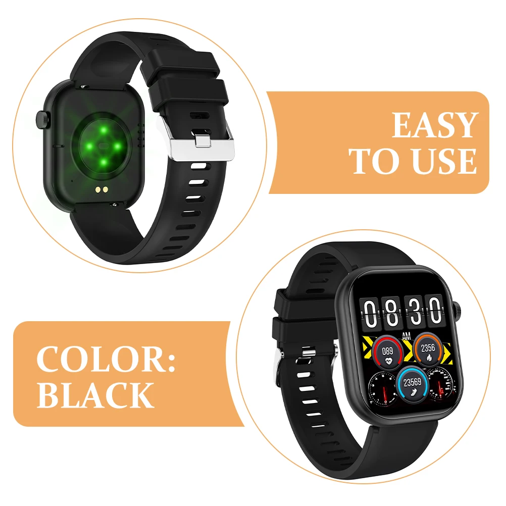 

Large Screen Smartwatch Fitness Tracker Heart Rate Monitor Sports Black Outdoor Activity Monitor