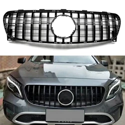 For Mercedes Benz GLA Class X156 2017-2020 GLA200 GLA250 GLA45 GT Style Black/Silver Grill Front Grille Upper Bumper Hood Mesh