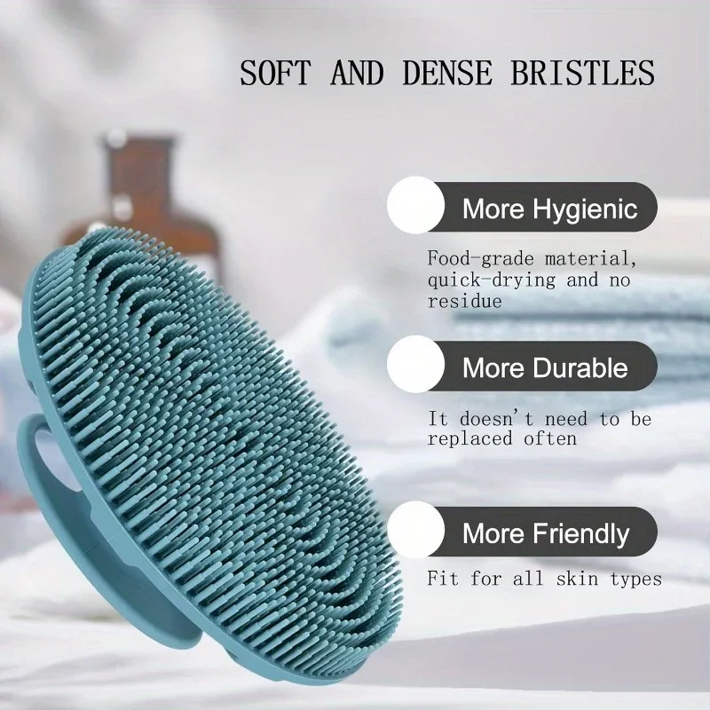 Soft Silicone Body Scrubber Exfoliating Bath Brush Shampoo Brush Handheld Shower Cleansing Brushes Scalp Massager Bathing Tools