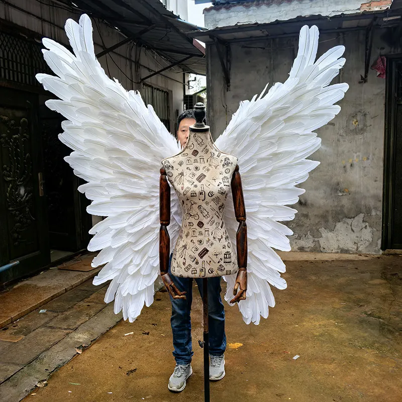 White Angel Feather Wings Model Catwalk Costume Super Wings Nightclub Performance Props Halloween Party Props
