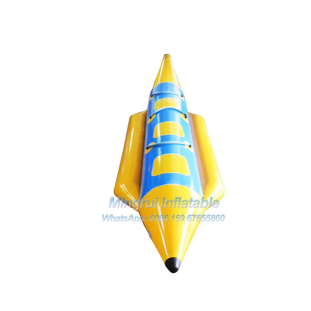 Inflatable 3/4/5/6/7/8 seatyellow and blue Flying Fish Towable Tube  Aquatic Banana Boat water for Beach Water Park Game