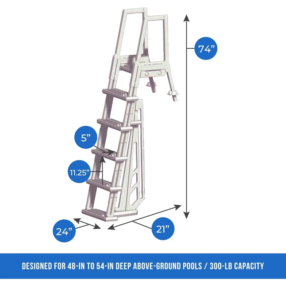 Blaue Welle ne1175 schwere In-Pool-Leiter-weiß