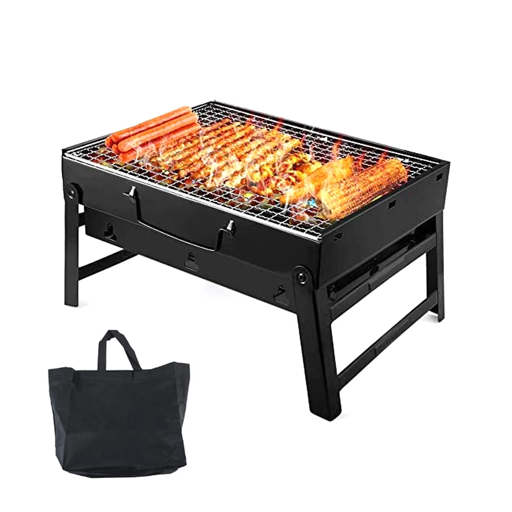 Portable BBQ Charcoal Grill Outdoor Cooking Camping Picnic Beach Barbecue shelves