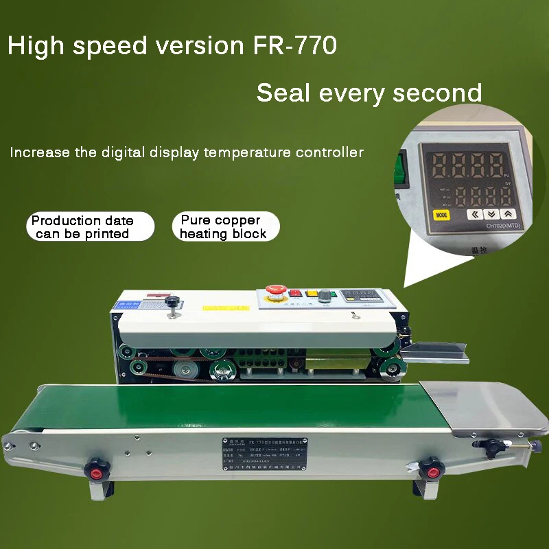 Horizontal Auto Sealing Machine Horizontal Bag Sealer For Bag-Making Print Date FR-770 Automatic Continuous Band Sealer