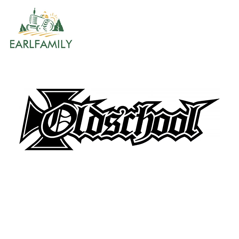 EARLFAMILY Old School Alphabet Pattern Personality Car Decals Products Sticker Exterior Parts Rear Window Stickers Decoration