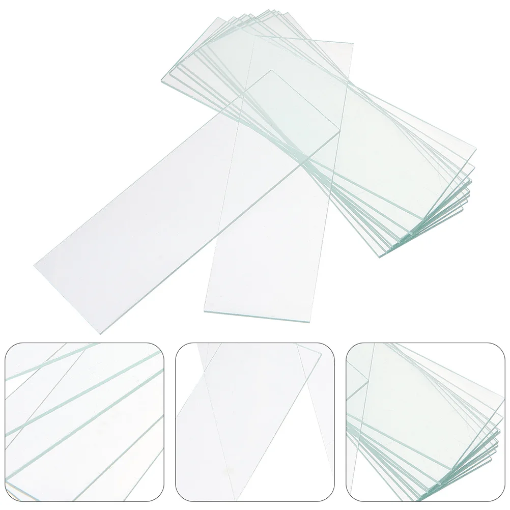 

50Pcs Microscope Slides Glass Smooth Blank Laboratory Biological Education Research Observation Tools