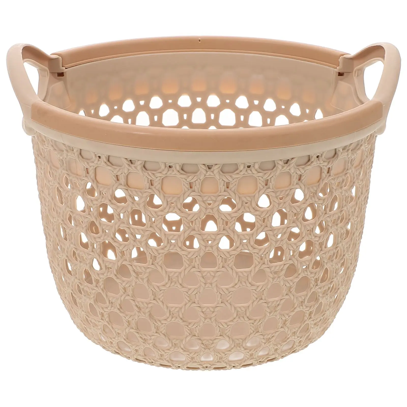 

Woven Multi-Use Storage Basket Large Capacity Basket Tabletop Sundries Organizer Hollow Waterproof Portable Storage Basket