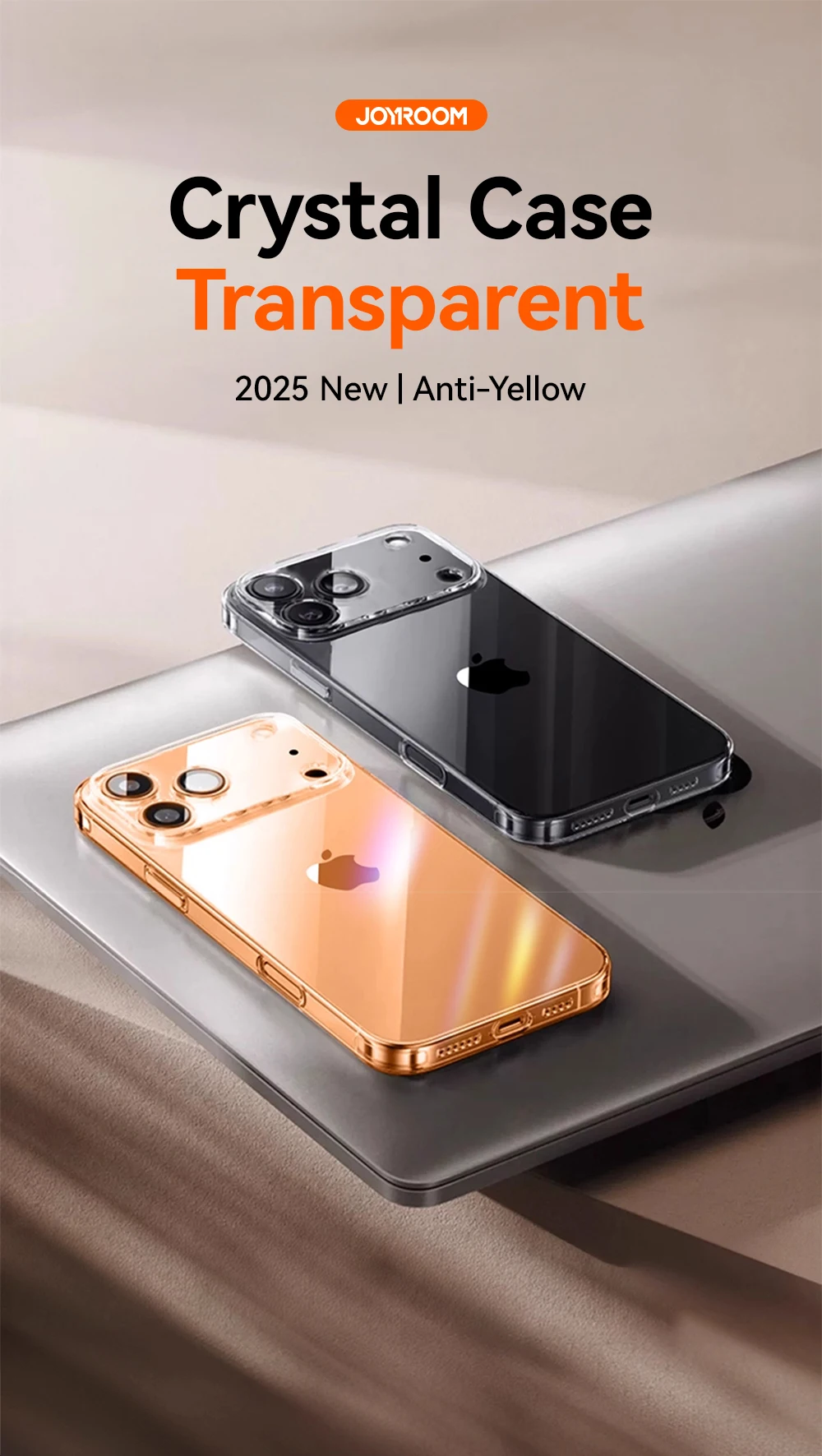 Joyroom für iPhone 18 17 16 Pro Max Hülle mit Linsenschutz, Anti-Gelb-Hülle für iPhone 18 17 Pro Max, transparente stoßfeste Abdeckung – Detail 2