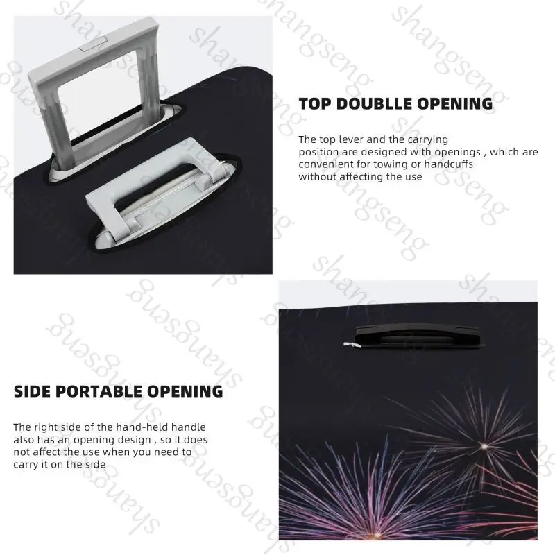 Colorful firework Travel suitcase protective case, suitcase cover, elastic protection, washable Luggage cover, 18-32 in