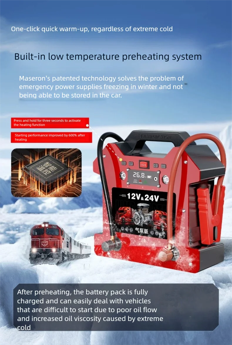 120000mAh Heavy Duty 12V/24V C - Car Jump Starter 12V 24V Truck recension och pris