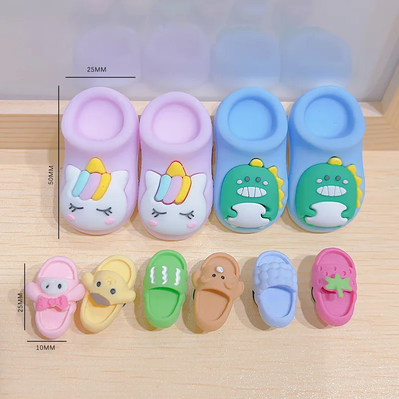 2024 New Summer Cute Cartoon Mini Slippers Holes Accessories Creative Shoes Charms Decorated Buckle Shoes Flower