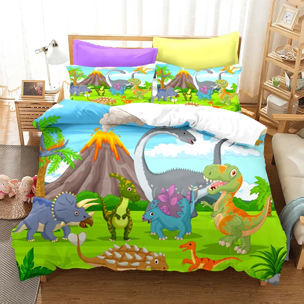 2021 Bedding Set Adults Children Winter Duvet Cover Sets Kids,twin Full Queen King Bedroom Set 3D Dinosaur Housse De Couette