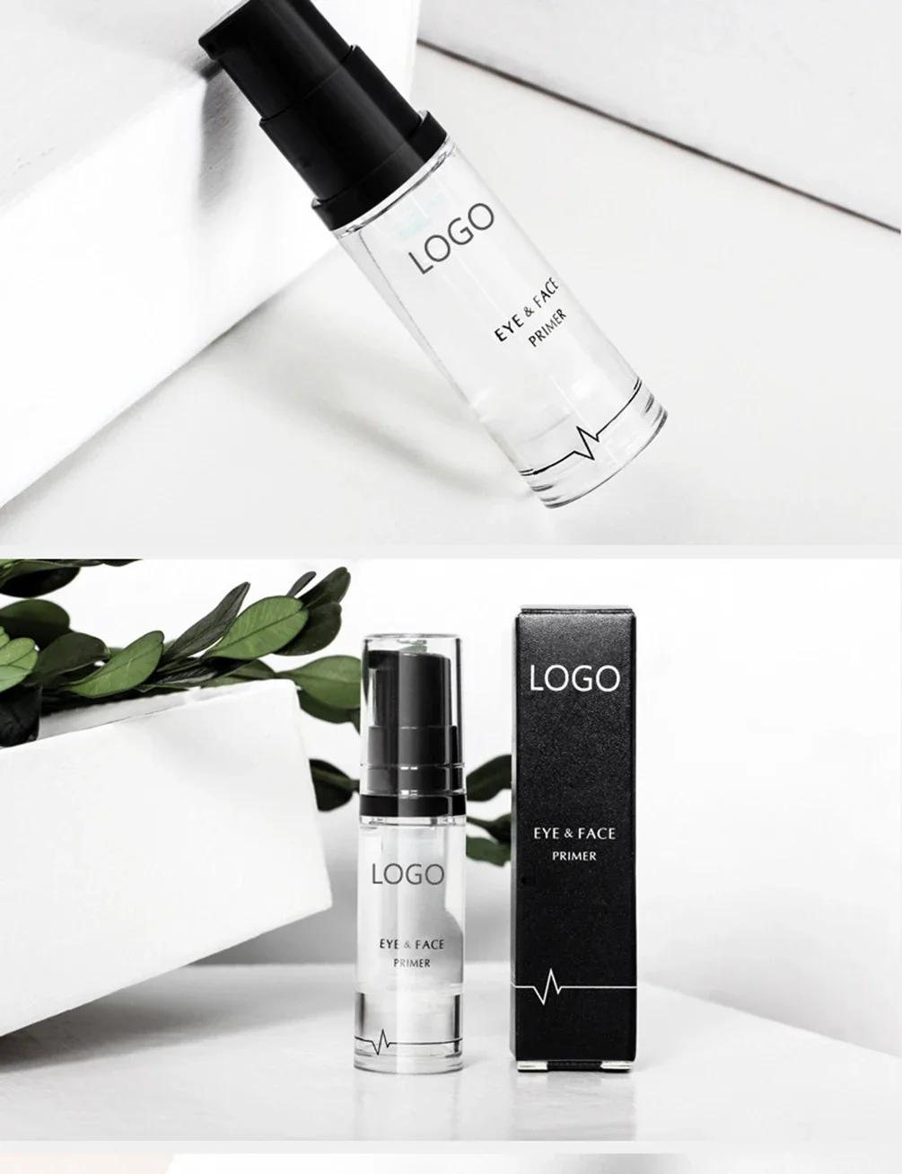 Etichetta privata 10ml Lozione all'essenza Lunga durata Liscia Linee sottili Idratante Idratazione degli occhi Logo personalizzato Trucco Vegan all'ingrosso