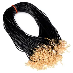 10Pcs Wax Rope Laces Chain Stainless Steel Necklaces for Women Men Pendants Accessories 45cm-60cm DIY Necklace Jewelry Making