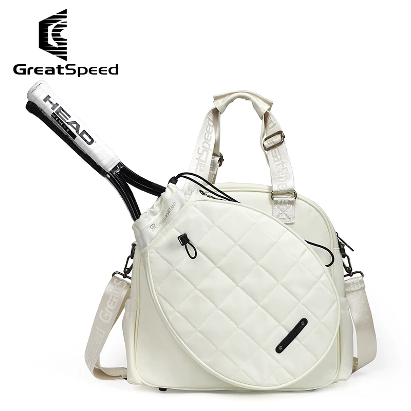 GreatSpeed Badminton Racket Bag for Women Man Holds Up To 2 Racquets Waterproof Sports Bag