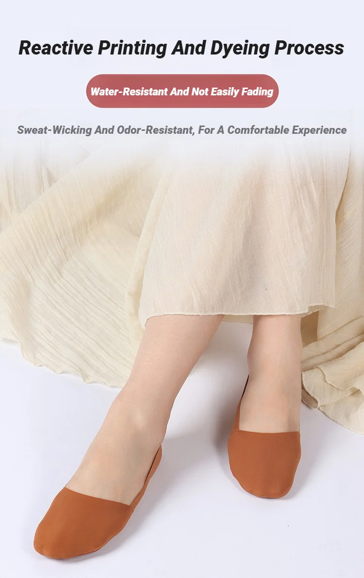5 Paar ultradünne Damensocken, atmungsaktiv, unsichtbar, rutschfest mit Silikon, einfarbig, bequeme, hochwertige, unsichtbare Bootsocken – Detail 3