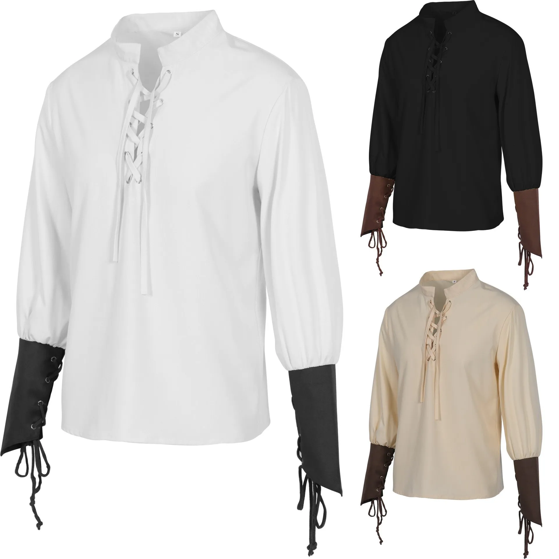 Halloween Performance Shirt Pirate Steam Punk Inner Wear Renaissance Costume Middle Age Design Fashionable Women's Top
