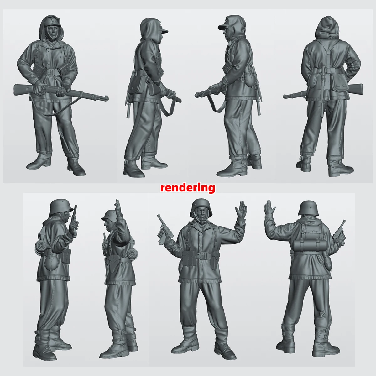 1/35 1/48 1/72 Maßstab Modellbausatz 3D Harz Miniatur-Soldatenfiguren Deutsche Ostfront-Soldaten Unbemalt Unmontiert Diorama – Detail 11