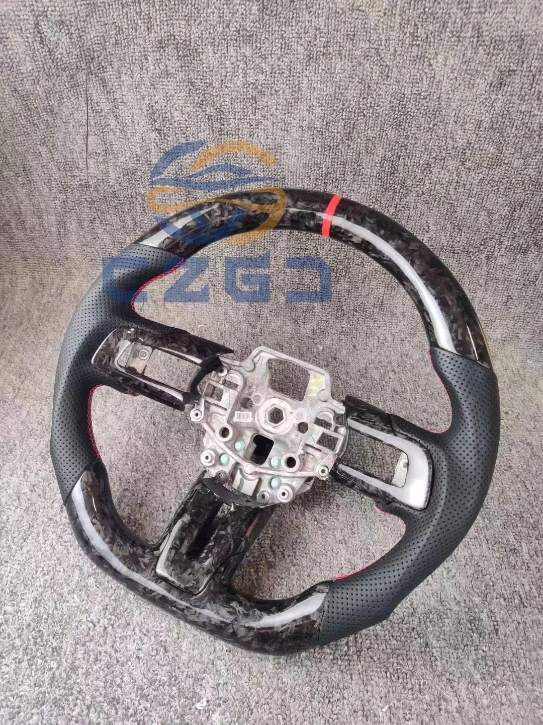 

Forged Carbon Fiber Steering Wheel for 2015-2022 Ford Mustang GT/S550 Racing Sport Flat Bottom Design Direct Plug & Play