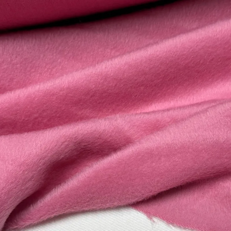 

1 метр розовая куртка из ткани альпаки из альпаки, теплая односторонняя гладкая шерстяная глянцевая шерстяная ткань, осень и зима