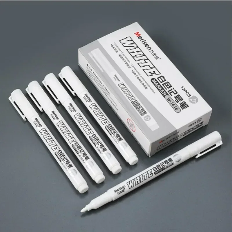 White Marker Pen Paint Oily Waterproof Tire Painting Graffiti Pens Permanent Gel Pen for Fabric Wood Leather Marker