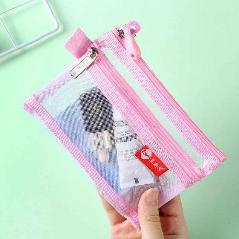 

1PCS Bus ID Credit Card Storage Bag Earphone Cable Line Organizer Pouch Small Mesh Double Layer Coin Bags Money Wallet Purse