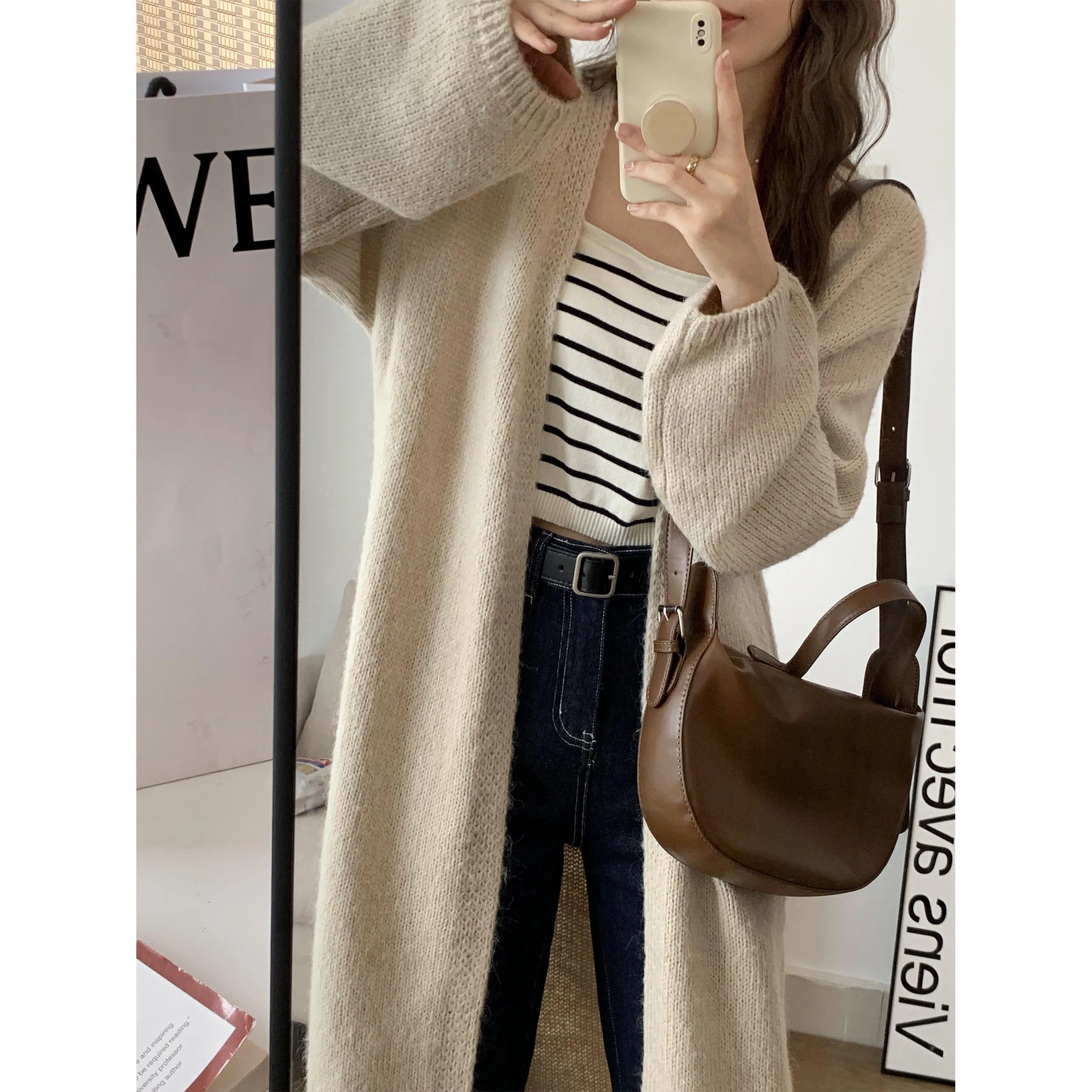 

Slimming ort Striped Vest Women's Faionable Autumn Winter Commute Sle Long Sve Casual Versatile Tank Top