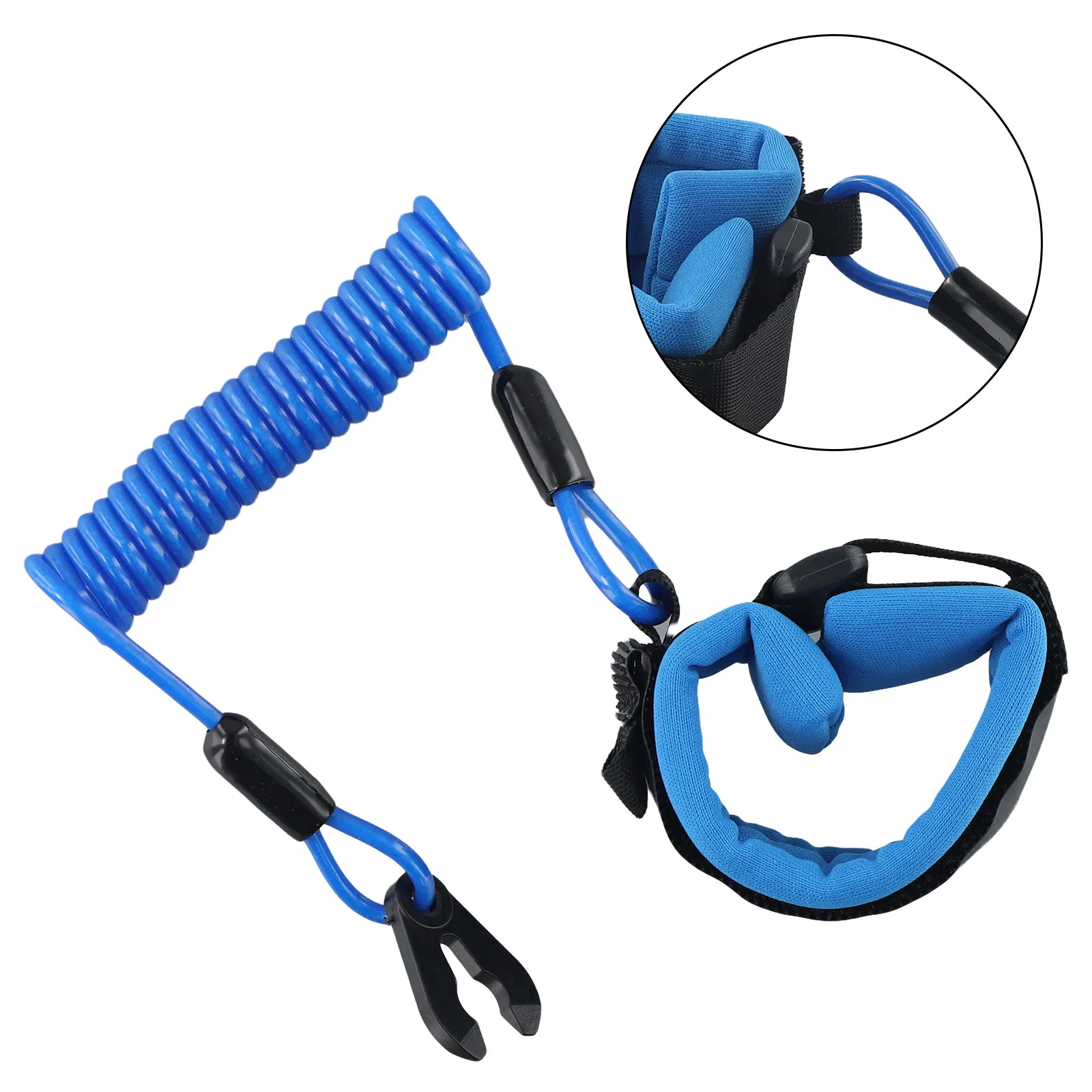 

92072-3809 Safety Lanyard Blue And Black For Jet Ski For Kawasaki JT1100 JT900 Nylon Rubber Safety Tether Lanyard