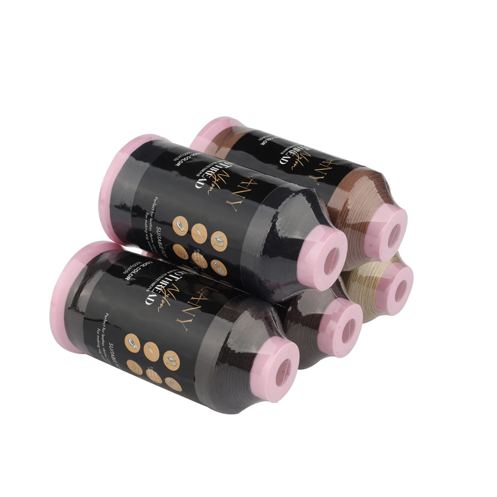 ARLANY 1500 yards/roll Nylon Bonded Weaving Thread for Hair Extensions Wig Making Tools Hand Sewing Weft Extensions Hair Tinsel