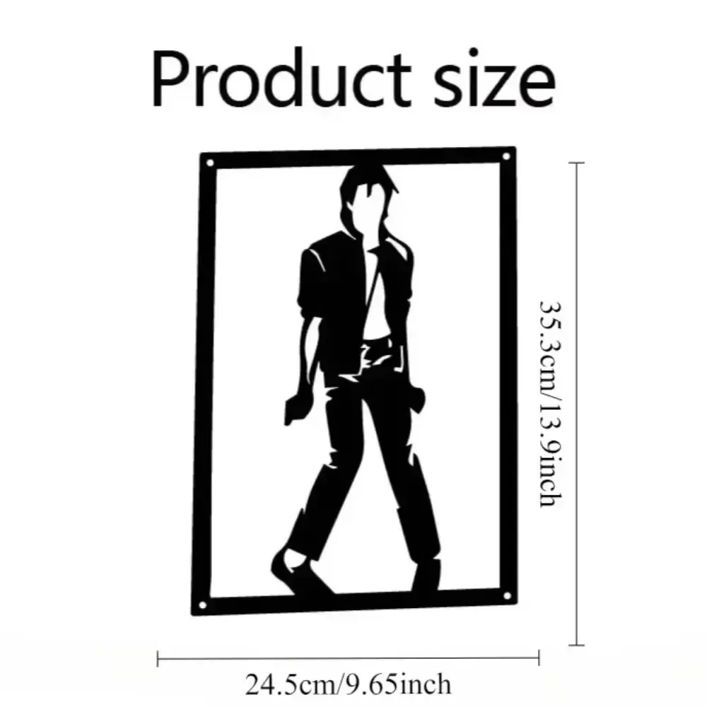 Metal Dance Wall Art, Black Metal Cutout Dancer Sculpture, Fluid Movement Design Rustic Finish