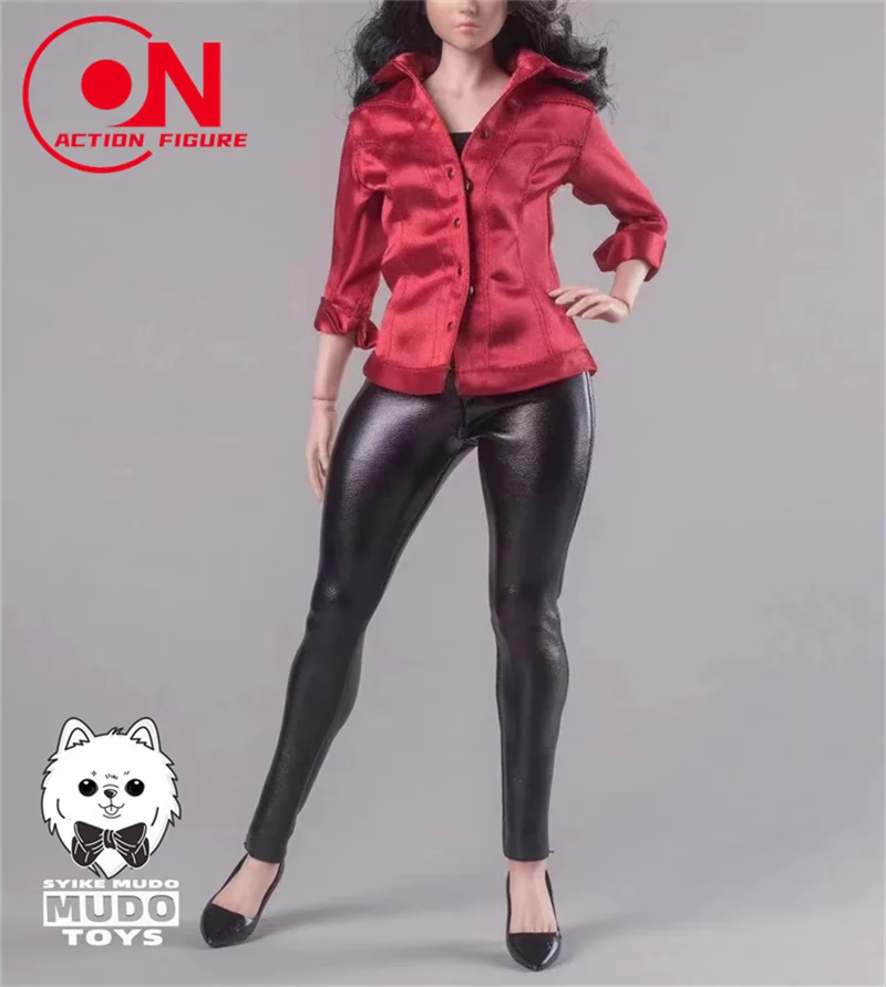 1/6 escala CTC-003 camisa feminina calças de couro conjunto roupas modelo caber 12 polegadas worldbox at202 soldado figura ação corpo bonecas