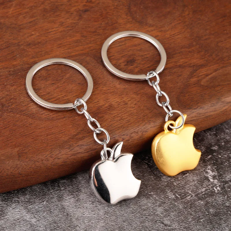 2024 Factory Direct Sales Creative Metal Keychain Apple Shape Keychain Business Pendant Small Product Advertising Gifts