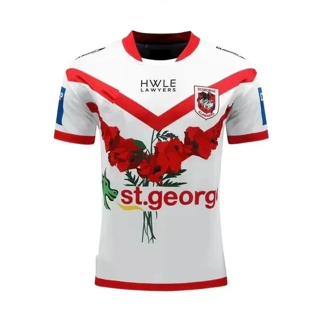 2024 ILLAWARRA DRAGONS HERREN INDIGENOUS RUGBY JERSEY 2024/25 Dragons HOME ANZAC HERITAGE JERSEY Größe S--5XL