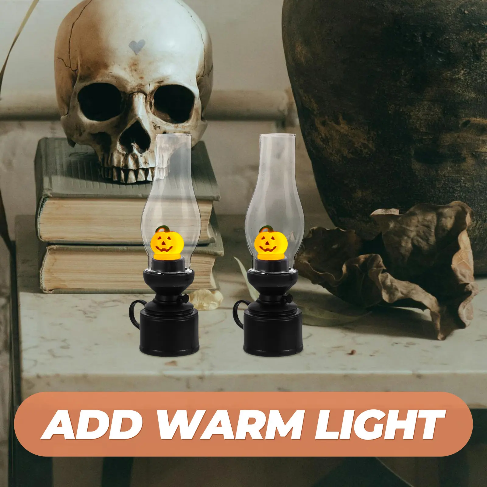 

Электронная лампа в ретро-винтажном стиле, декоративная настольная лампа для дома на Хэллоуин, легкая пластиковая аварийная лампа