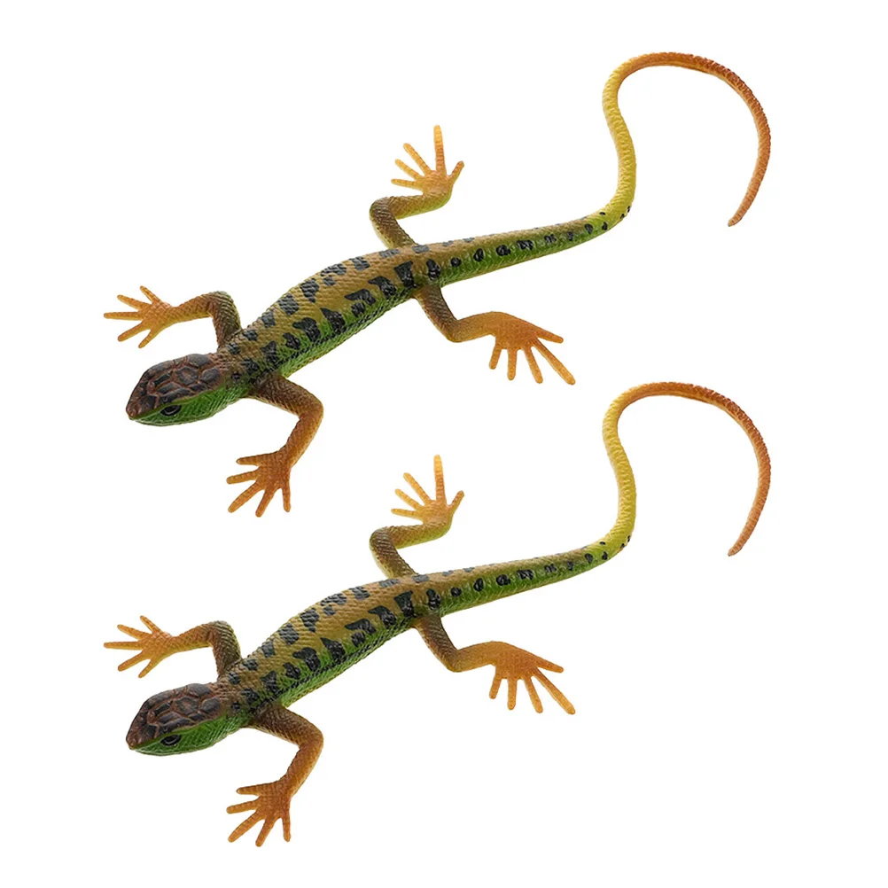 

2 Pcs Snake Lizard Skink Animal Figure Model Figurine Puzzle Early Education Plastic Child Reptile