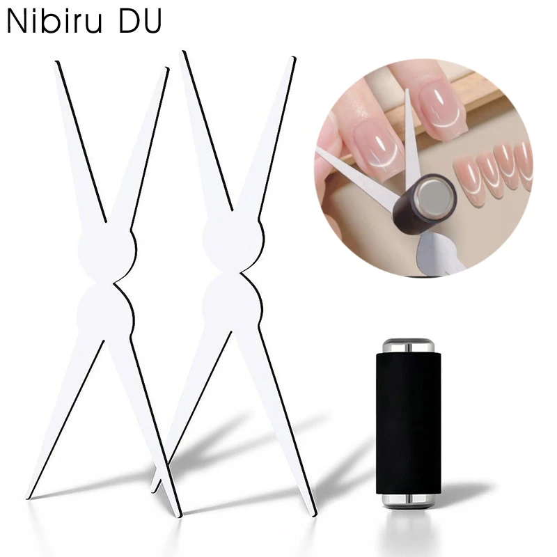 Doppelkopf-Katzenaugen-Nagelmagnet, starkes magnetisches Werkzeug, 3D-Glasperlen, French-Effekt, 2-in-1 für DIY-Maniküre, Salon-Nagelkunstbedarf