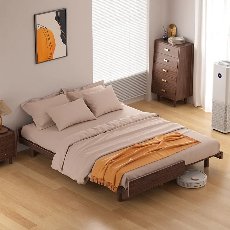 Nordic solid wood sofa bed folding dual-purpose cherry wood expansion bed small apartment living room single tatami push-pull