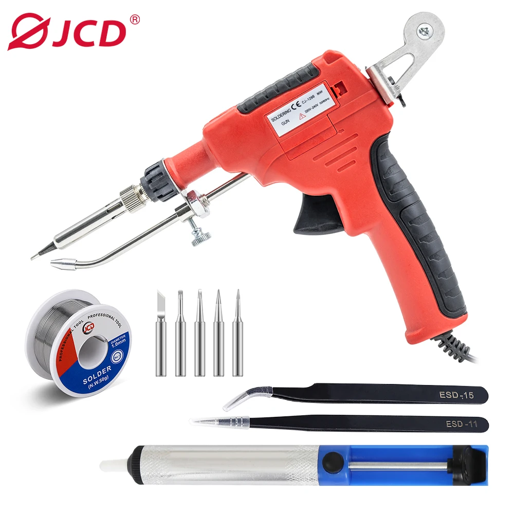 

JCD Electric Soldering Iron 110V/220V 60W US/EU Plug Hand-Held Internal Heating Automatically Send Tin Gun Welding Repair Tools