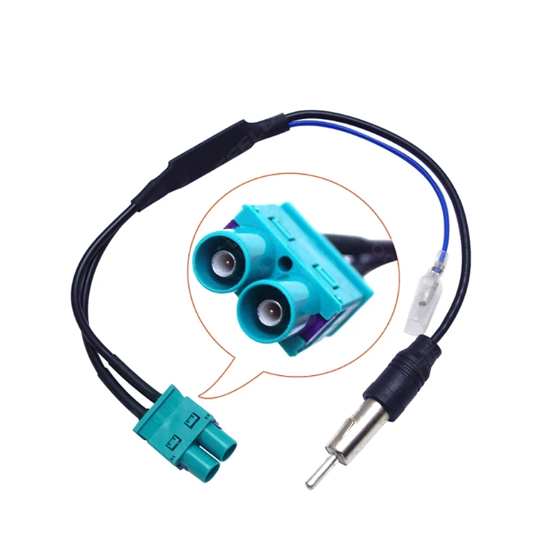 Auto Antenna Adapter Dual FAKRA RF Radio Antenna Adapter Cable with Amplifier for RNS510/RCD510/310/Golf