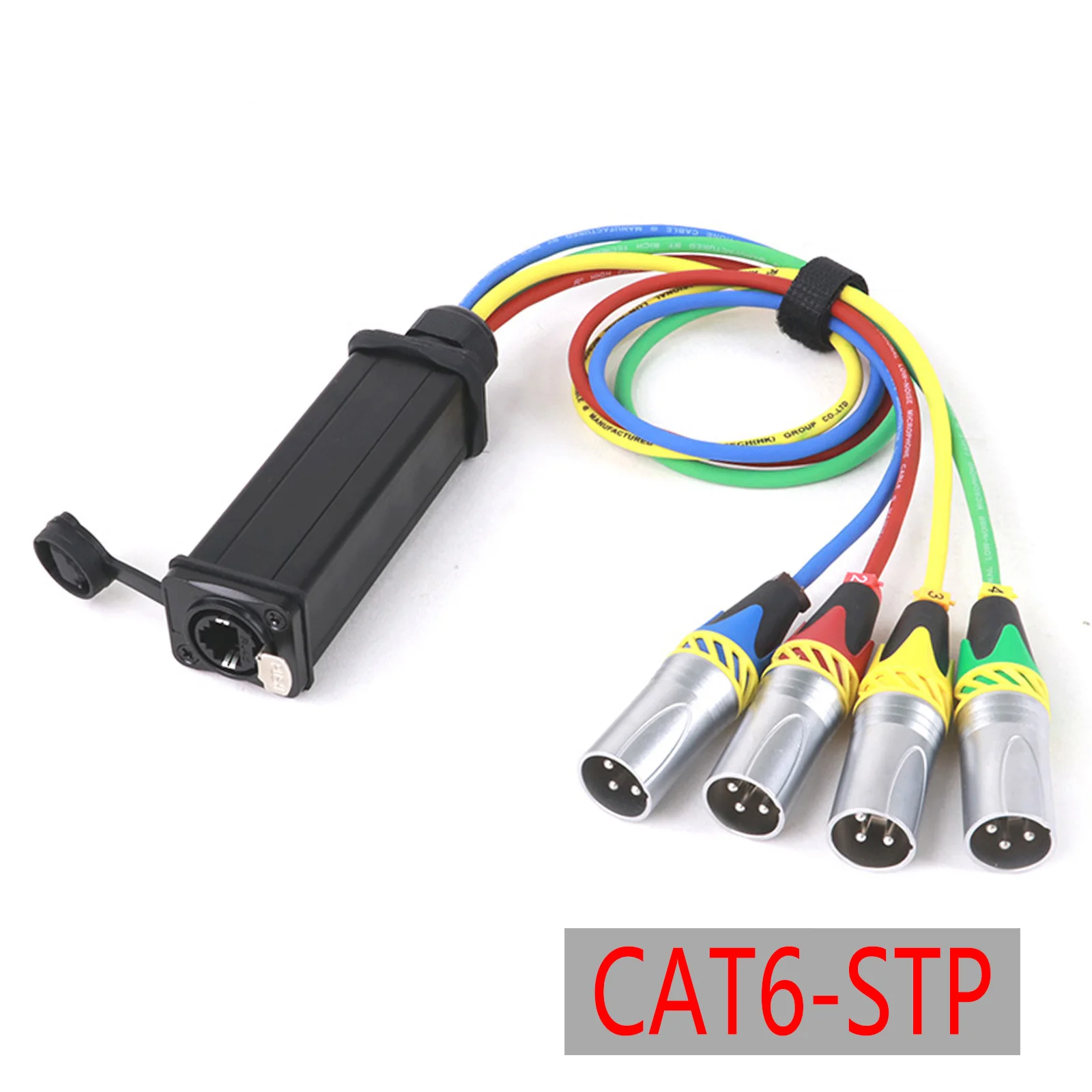 

1PC 3-Pin XLR Female/Male to Ethercon RJ45 Cat6 STP Ethernet Extender 4 Channel Snake Splitter-Live Stage,Audio Recording Studio