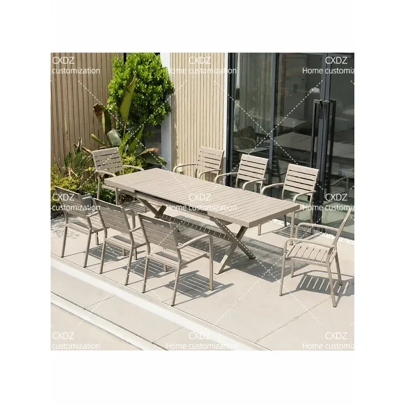 Nordic Outdoor Patio Furniture Set Waterproof Sunproof Garden Table and Chairs for Courtyard Lawn Leisure