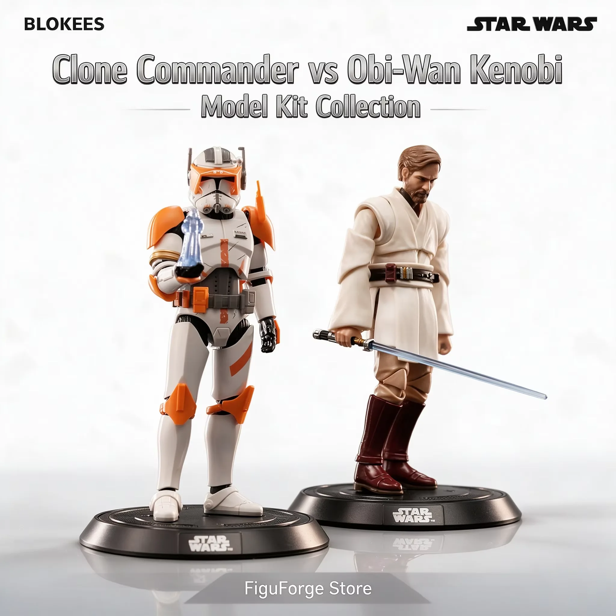 ホット・ブローキーズ-スター・ウォーズ-チャンピオンクラス-オビ＝ワン・ケノービ-コマンダー・コーディ-モデルキット-15cm-可動フィギュア-コレクターズアイテム-ギフト