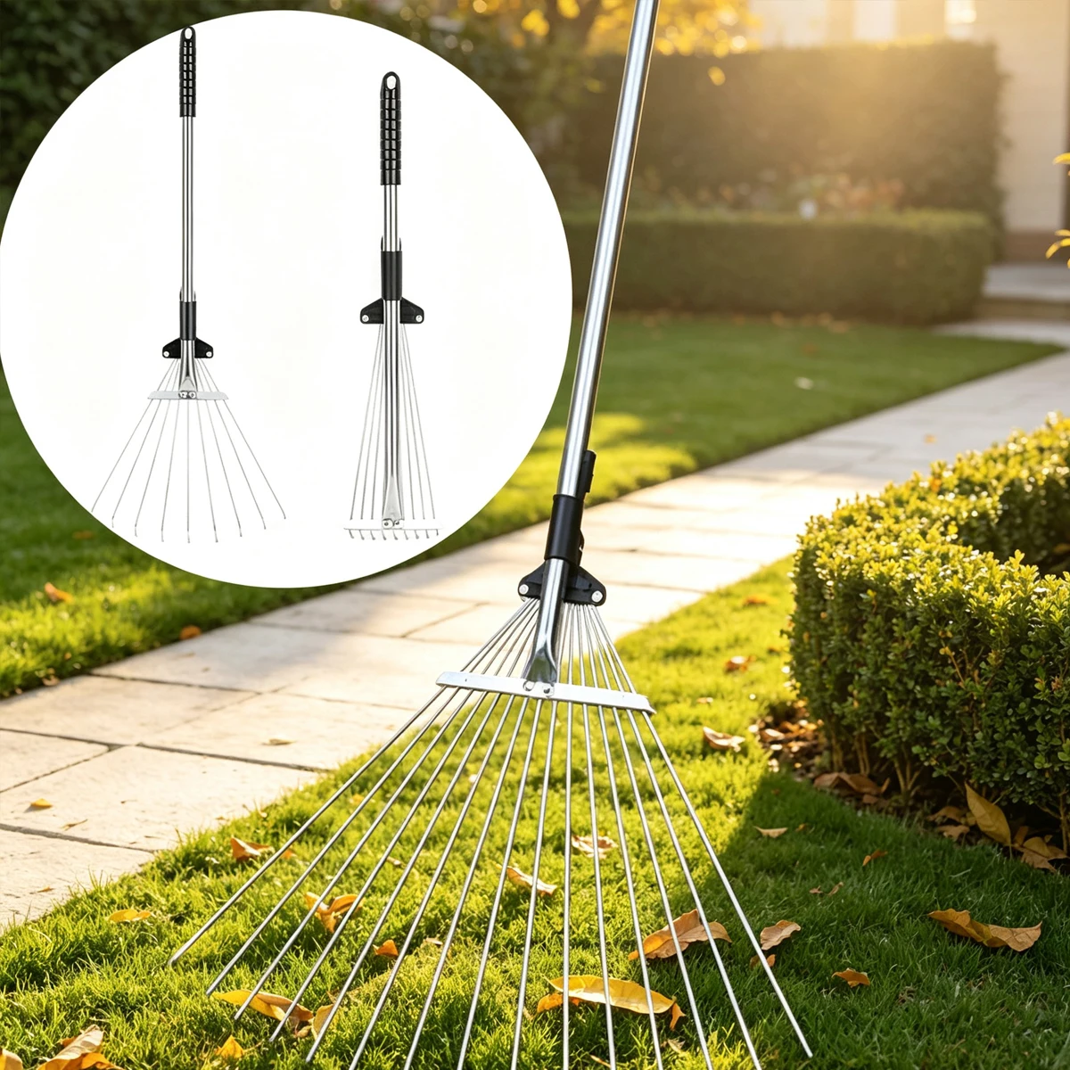 Garden Rake Leaf Leaves Cleaning Fallen Collection Equipment Tools Scoop Professional Gardening Gardens Collect
