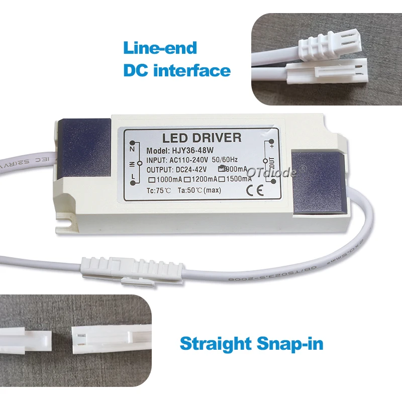 LED Driver Transformer 900mA 1200mA 1500mA 36W 40W 45W 48W 50W Light Power Supply Output DC24-42V External Driver DC Connector